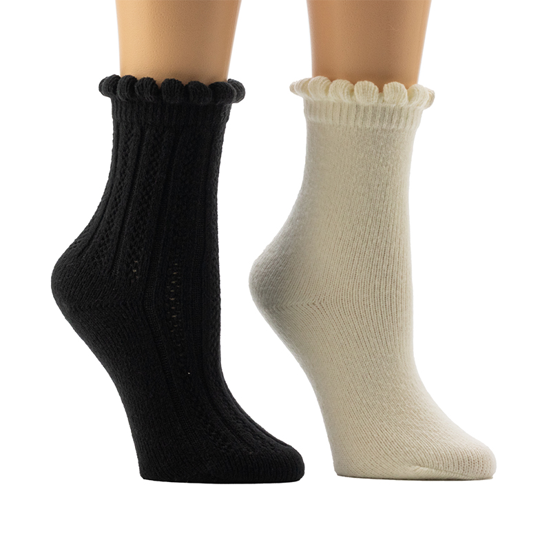ถุงเท้าสำหรับบ้าน Ladies'Scallop Welt Cozy