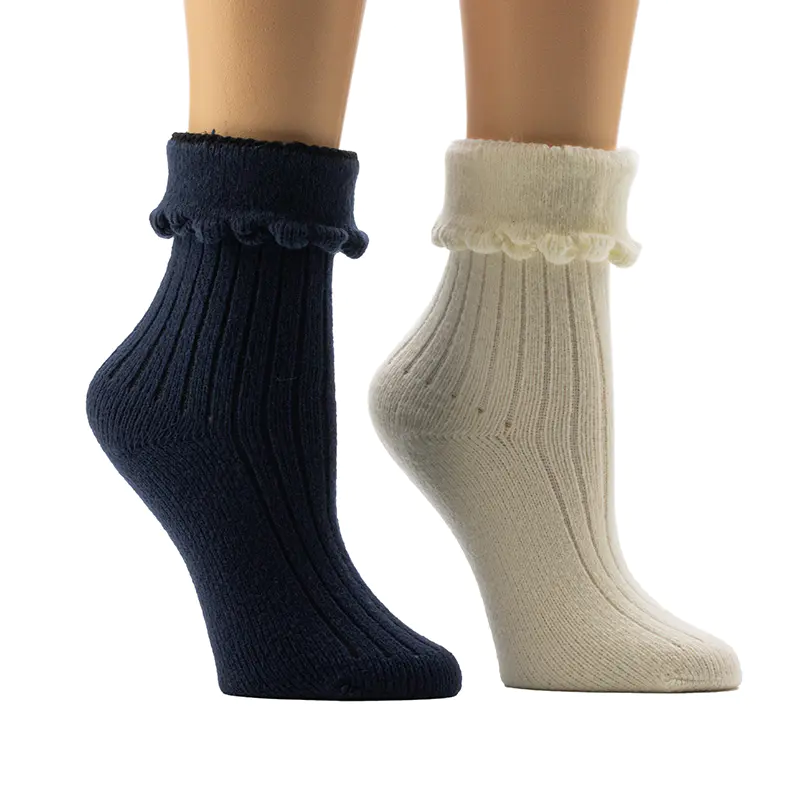 ถุงเท้าสำหรับบ้าน Ladies'Scallop Welt Cozy