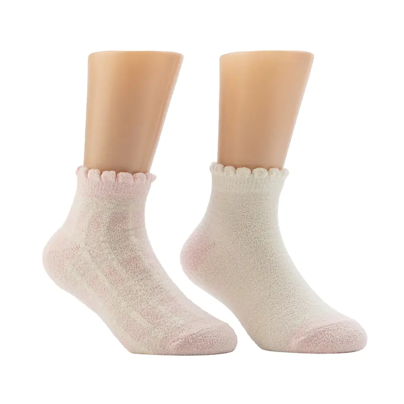 Ladies'Pop Scallop Welt Cozy Home ถุงเท้า